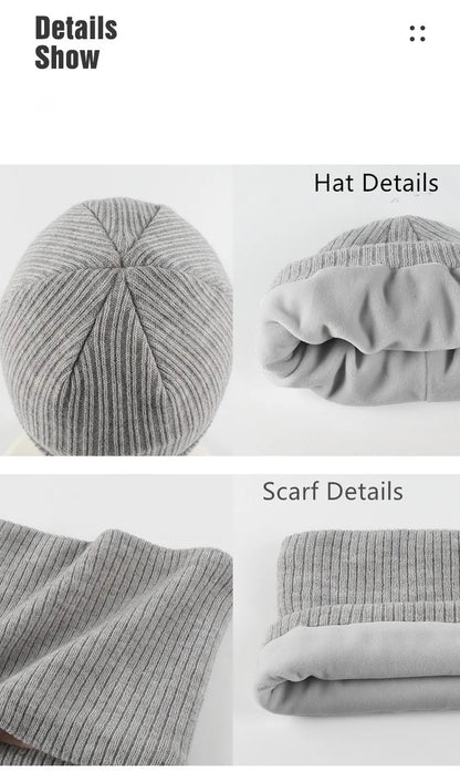3-Piece Winter Set – Warm Knitted Hat, Gloves & Scarf for Boys & Girls, Plus Velvet Ear Protection Beanie for Kids
