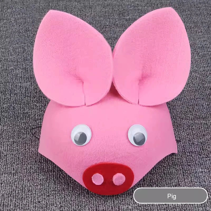 Kids Forest Animal Felt Party Hat – Duck, Bird & Rabbit Carnival Cap | Children's Day Party Costume