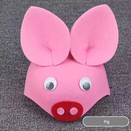 Kids Forest Animal Felt Party Hat – Duck, Bird & Rabbit Carnival Cap | Children's Day Party Costume