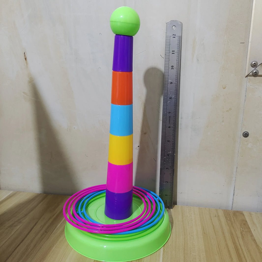 Kids Ring Toss Tower Game – Interactive Throwing Ring Toy for Ages 3+, Family Puzzle & Christmas Gift