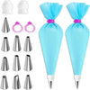 Reusable Silicone Piping Bags and Stainless Steel Nozzle Cake Decorating Set