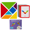 3D Wooden Tangram Jigsaw Puzzle - Montessori Geometric Board Game for Kids & Kindergarten