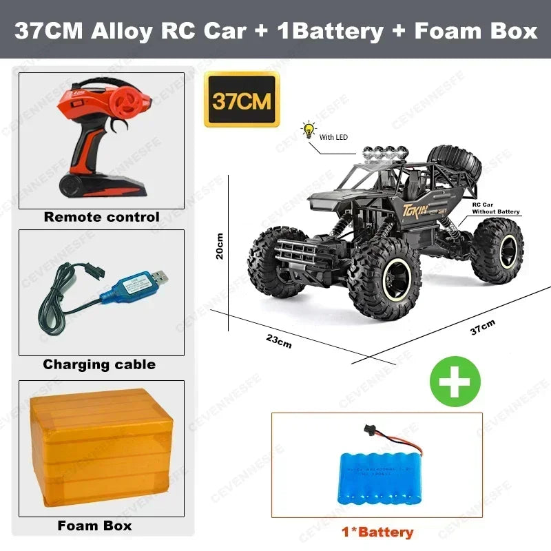 4WD RC Car 1:12 Off-Road 4x4 Remote Control Buggy with LED Lights