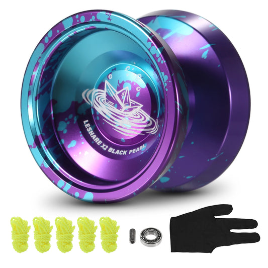 LESHARE Yoyo Ball - Aluminum Trick Yo-Yo with Bearing, Strings, and Gloves, Competitive Classic Toy Gift