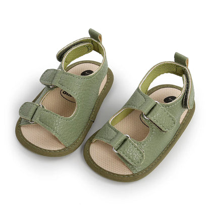 New Baby Sandals – Baby Boy & Girl PU Soft Bottom Sole, Anti-Slip Infant First Walker Crib Shoes, Newborn Moccasins