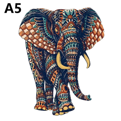 Elephant Wooden Puzzle – Irregular Animal Shapes for Adults Stress Relief and Gift