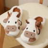 Women’s Plush Cartoon Cat Slippers – Furry Indoor Bedroom Slide Flats with Rubber Sole, Round Toe Cozy House Shoes