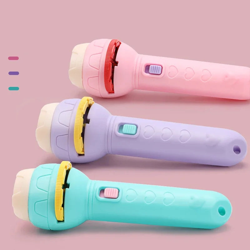 Kids Sleep Light Projector Torch – 24-Image Cute Cartoon Flashlight Projector for Bedtime Stories, Toddler Night Light (Battery Operated)