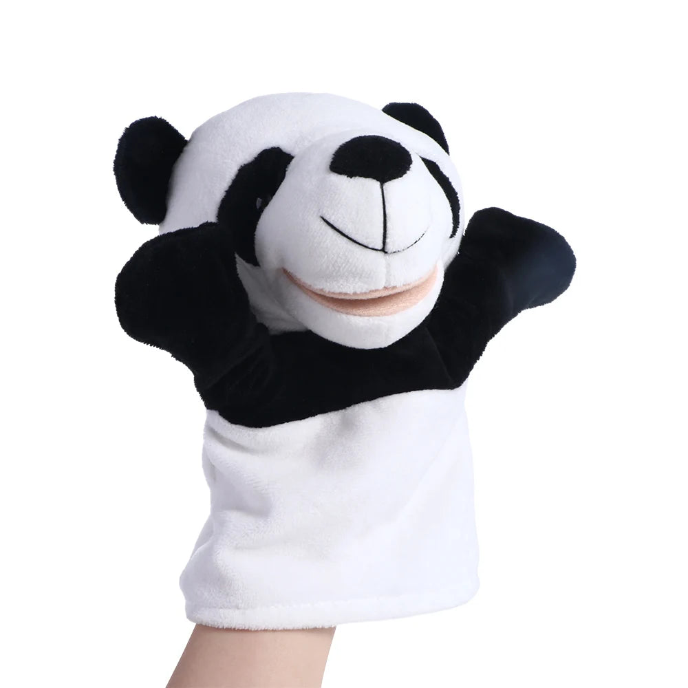 Stuffed Bear and Shark Hand and Finger Puppets, Plush Animal Dolls for Children