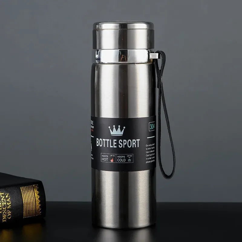 Trebalena 1000ml (34 fl oz) Stainless Steel Vacuum Thermos — Double-Wall Insulated Leakproof Travel Coffee & Tea Bottle