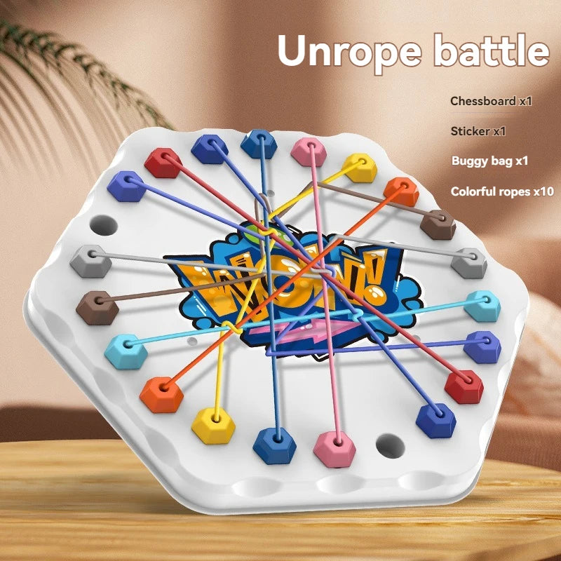 Hot Kid Rope Knots Puzzle Board Game Colorful Twisted Connected Ropes Parent-Child Interactive Toy Birthday Gift