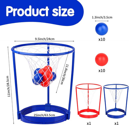 2-Pack Head Hoop Basketball Party Game – Adjustable Net Headband with 20 Balls, Fun Gift for Kids and Adults, Birthday Party Game