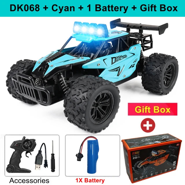 1:16 RC Drift Racing Car Off-Road Alloy Vehicle with 2.4G Remote and LED Lights