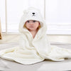 Hooded Baby Bath Towel – 80x80cm Soft Coral Fleece Swaddle Blanket for Newborns