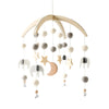Wooden Crochet Crib Mobile with Felt Rattles – Hanging Bed Bell Toy for Newborns & Infants 0-12 Months