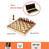 Magnetic Wooden Folding Chess Set with Felt Board & Interior Storage – 24 cm (9.4 in) Travel Chess for Adults & Kids