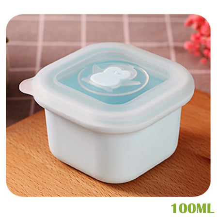 Baby Silicone Food Container – Fruit Snack Box, Breast Milk Storage, Freezer Crisper, Outdoor Fresh Food & Milk Powder Box