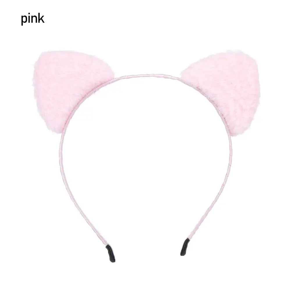 Plush Animal Ears Headband – Cartoon Dog Zebra Tiger Hairband, One Size for Kids & Adults, Cosplay Party Accessory