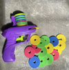 Kids Foam Flying Disc Launcher Toy — Carrot Shooter with 15 EVA Discs, Compact Launcher 13×10×4.5 cm (5.12×3.94×1.77 in) — Parent-Child Outdoor Game