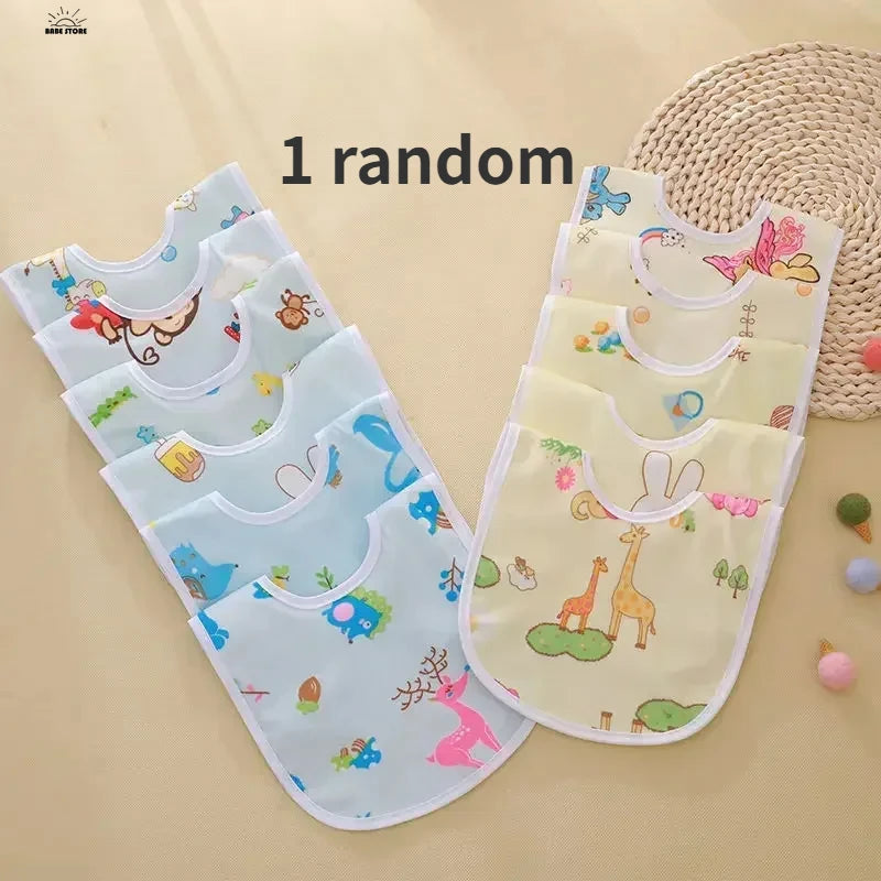 1 Pc Baby U-Shaped Waterproof Bib | Crystal Velvet Snap Lip Towel, Burp Cloth for Infants (0-3 Years) Feeding Essentials - Kidzy Market