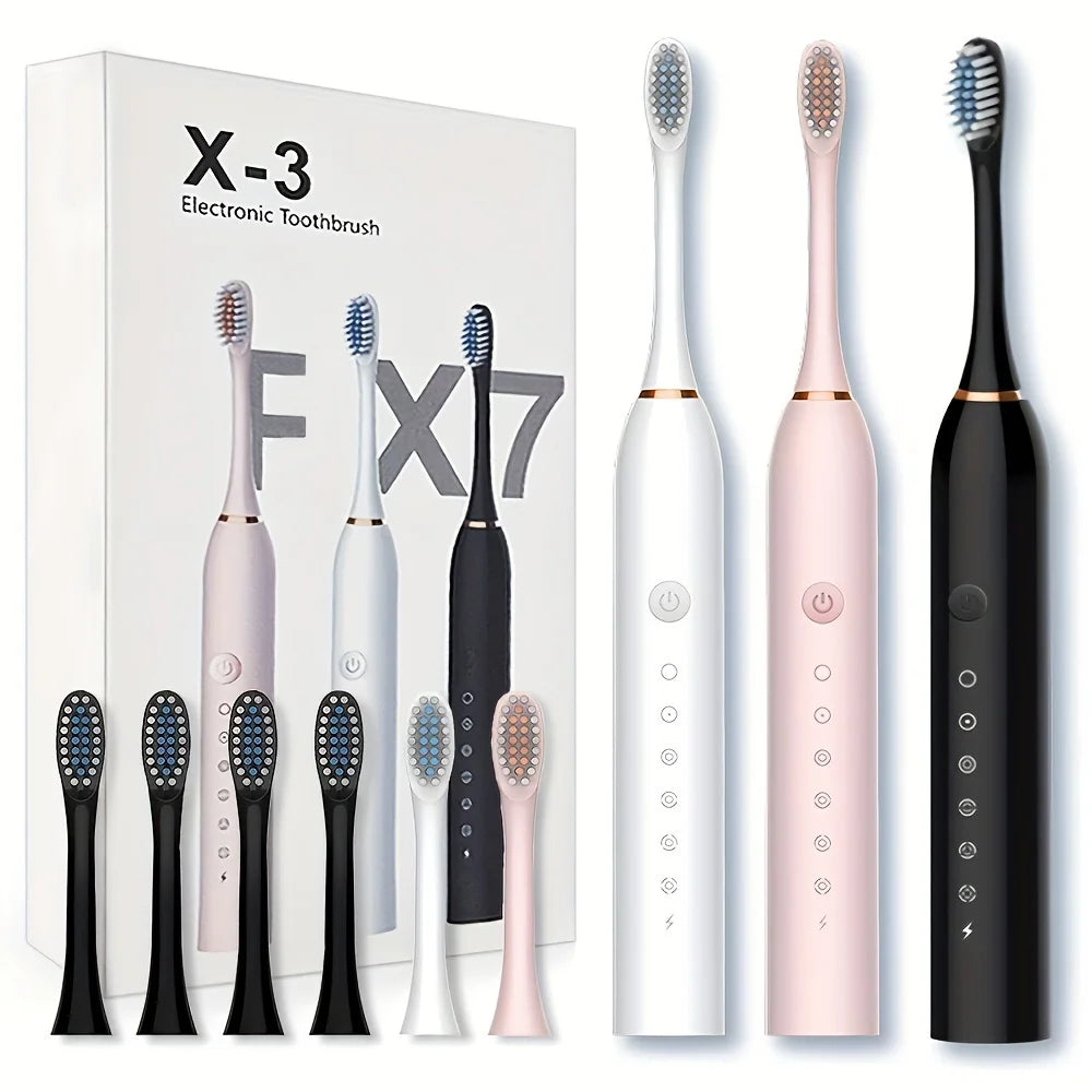 Automatic Electric Toothbrush for Adults & Children, Soft Bristle, 6-Speed Charging Universal Toothbrush