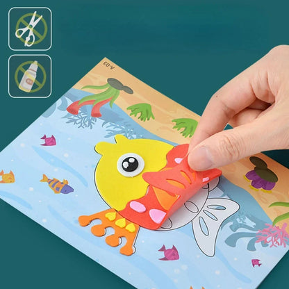 10Pcs 3D EVA Foam Sticker Puzzle Cartoon Animal Craft Toys for Kids – DIY Educational Drawing Game