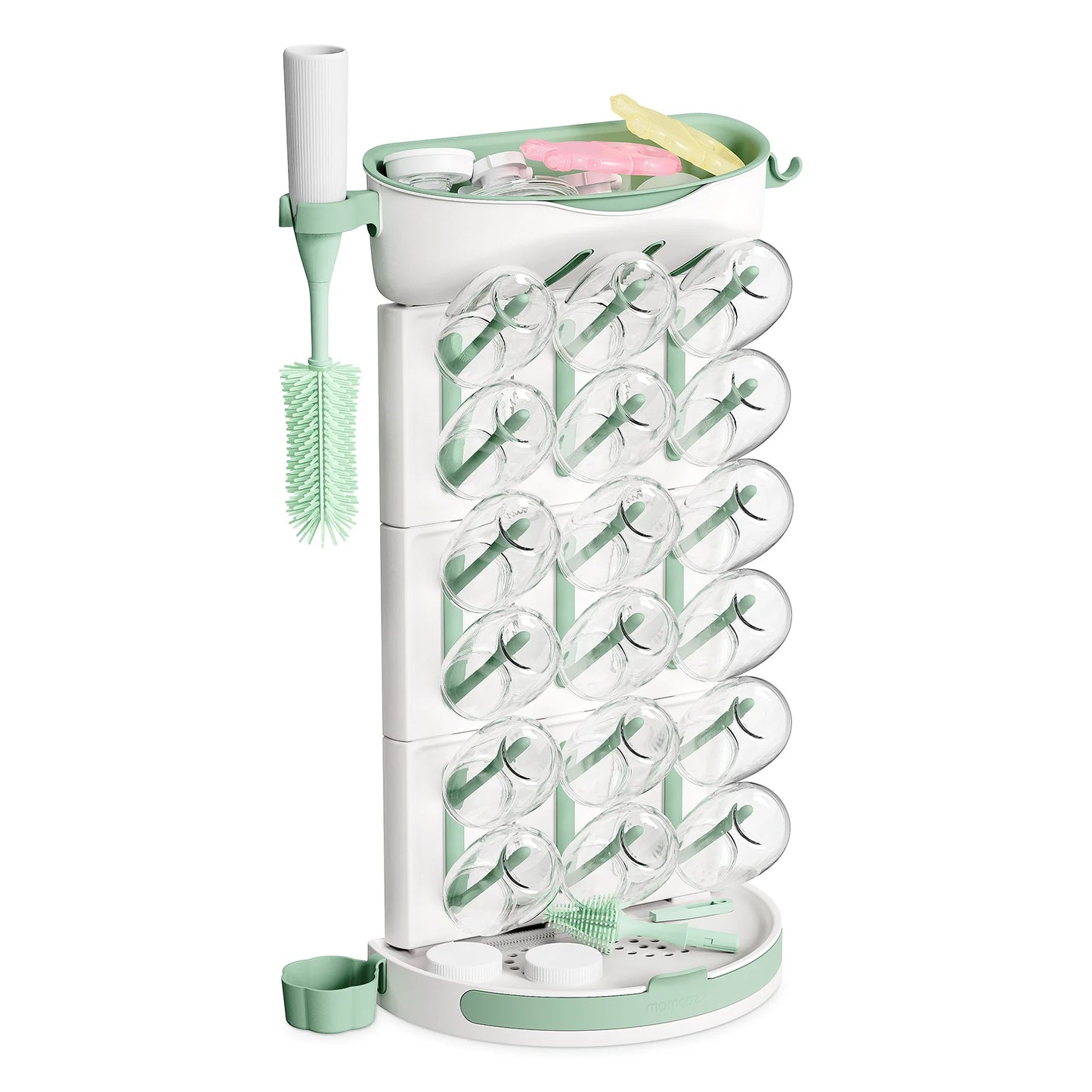 Momcozy Large Baby Bottle Drying Rack – Holds 18 Bottles, Pump Parts & Accessories, Vertical & Detachable
