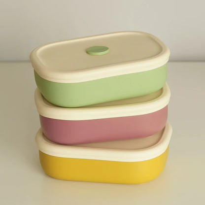 New Silicone Lunch Box for Babies & Kids - Portable BPA-Free Bento Box for Baby Food Storage