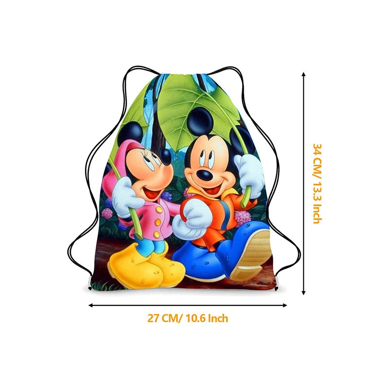 Disney Mickey & Minnie Children Drawstring Bag – Cartoon Anime Backpack, School Bag for Kids, Birthday & Christmas Gifts - Kidzy Market