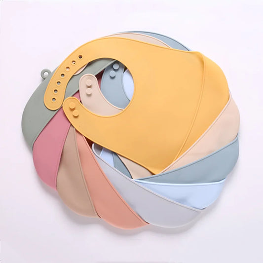 1-Piece Silicone Baby Bib – Waterproof Solid Feeding Bib for Toddlers, Boys & Girls, Saliva-Proof Lunch Apron - Kidzy Market