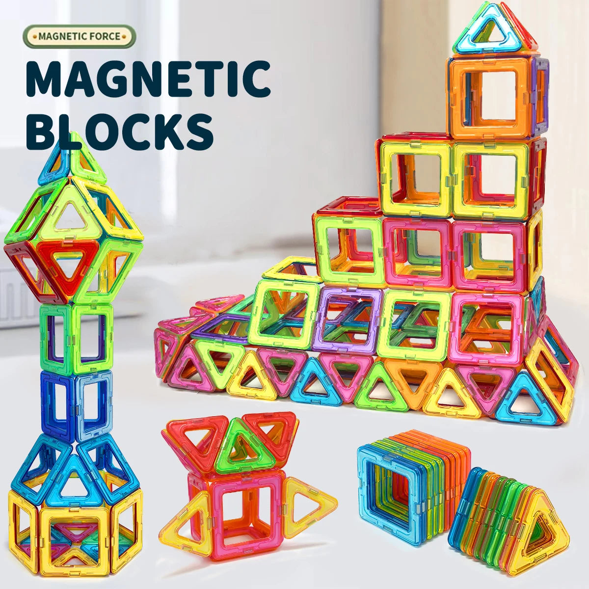 Big Magnetic Building Blocks 3D STEM Educational Constructor Set
