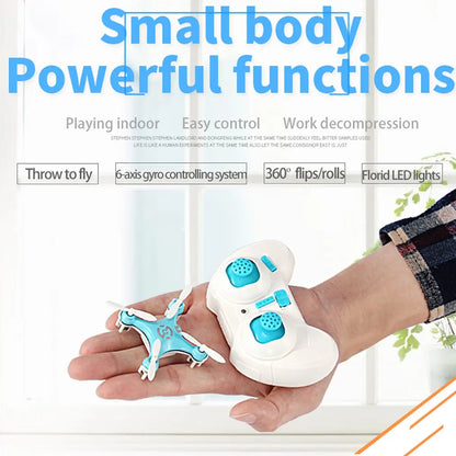 CX-10 Mini RC Drone – 2.4G 4CH Remote Control Quadcopter with LED for Kids