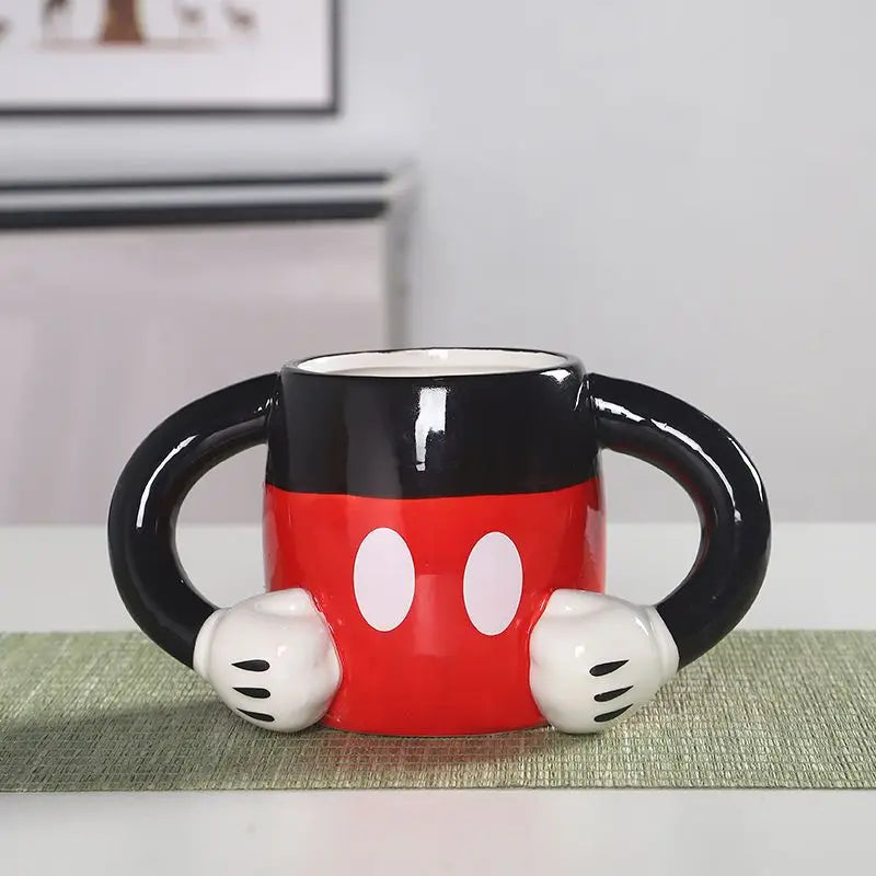 Disney Mickey & Minnie Ceramic Mug — Cartoon Pen Holder & Kids Drinking Cup, Desk Organizer Gift