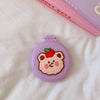 Cute Cartoon Macaron Folding Hair Comb – Portable 2-in-1 Comb with Small Mirror, Kawaii Baby Makeup Supplies