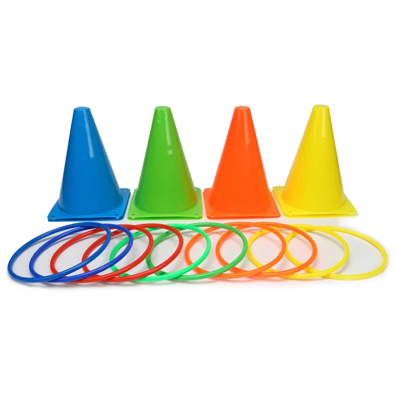 1 Set Carnival Ring Toss Game – Soft Plastic Cones, Fun Party Game for Kids & Adults