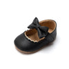 Baby Girl Bowknot First Walker Shoes - Anti-Slip Rubber Sole Dress & Crib Shoes