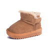 Winter New Baby Snow Boots, Leather Thick Plush Warm Toddler Kids Shoes, Fashion Little Girls Boys Boots, EU 15-25