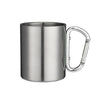 220ml (7.4 fl oz) Stainless Steel Camping Mug with Carabiner Handle, Double‑Wall Portable Travel Cup