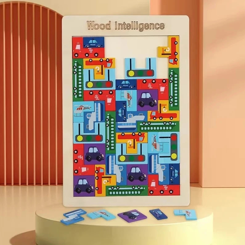 Children’s Wooden Stack Toy Color and Shape Classification Puzzle