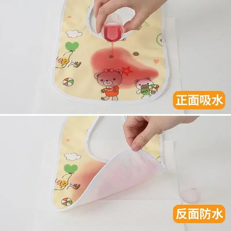 Cotton Baby Bibs | Thickened Waterproof & Absorbent Feeding Bibs | Cartoon Pattern Burp Cloths for Baby Protection - Kidzy Market