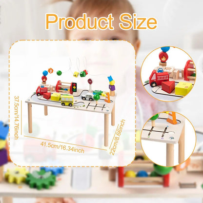 7-in-1 Activity Table – Shape Sorter, Fine Motor Skills Bead Maze, Educational Learning and Busy Board Toy for Children