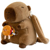 Cute Capybara Plush Backpack – Funny Cartoon Fur Shoulder and School Bag for Kids