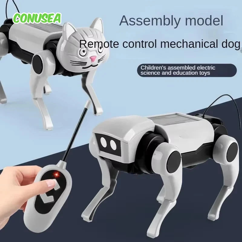 2-in-1 RC Robot Puppy and Cat Toy – DIY Assembling Mechanical Animal for Kids