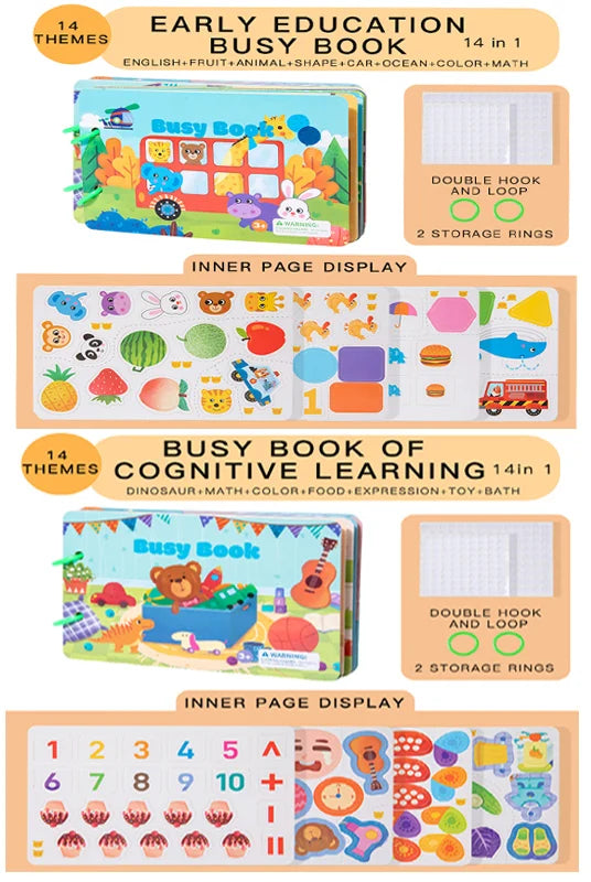 Montessori Sticker Busy Card Book – Numbers Matching Puzzle Toy for Kids
