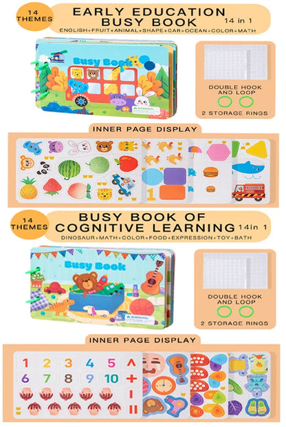 Montessori Sticker Busy Card Book – Numbers Matching Puzzle Toy for Kids