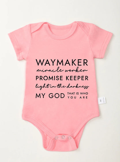 Infant Harajuku Baby Bodysuit – “My God, That’s Who You Ask” Toddler Romper for Boys & Girls – Newborn Jumpsuit