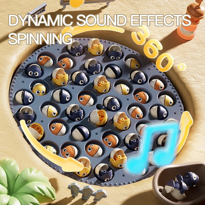 Electric Magnetic Fishing Toy – Rotating Fish Disc with Lights & Sound, 2-Person Competition Game