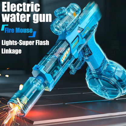 Electric Water Gun with 26 Ft Range – High Capacity Light-Up Summer Pool Toy