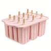Reusable Silicone Popsicle Mold Tray with 50 Wooden Sticks, Easy-Release Ice Pop Maker