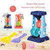 Children’s Beach Sand Play Tool Set With Bucket, Sieve, Funnel, Shovel, Wagon & Watering Can — Outdoor Toy Kit